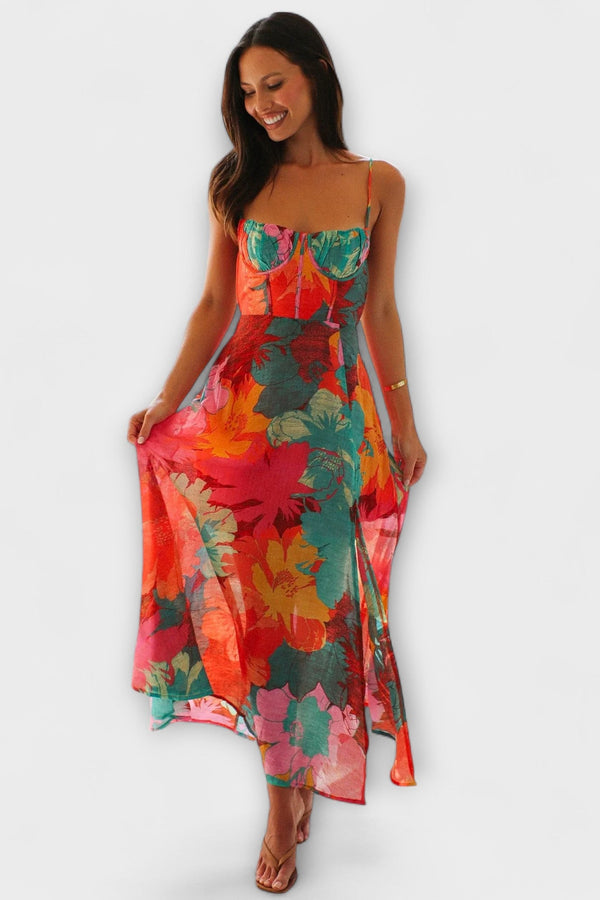 Audrey - Vestido de tirantes con estampado floral para mujeres - Elegante y Seductor