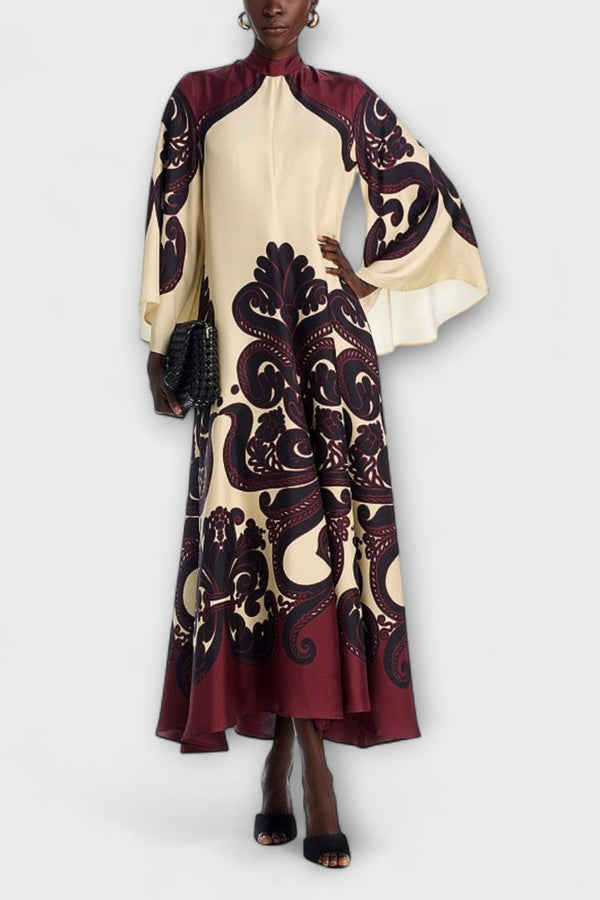 Lucy - Impresionante vestido maxi de print de grenadilla para una elegancia sin esfuerzo