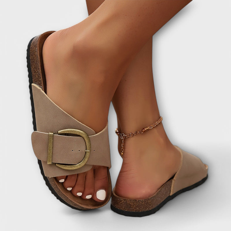 Margie - Sandalias de corcho para mujer con diseño de correas ajustables