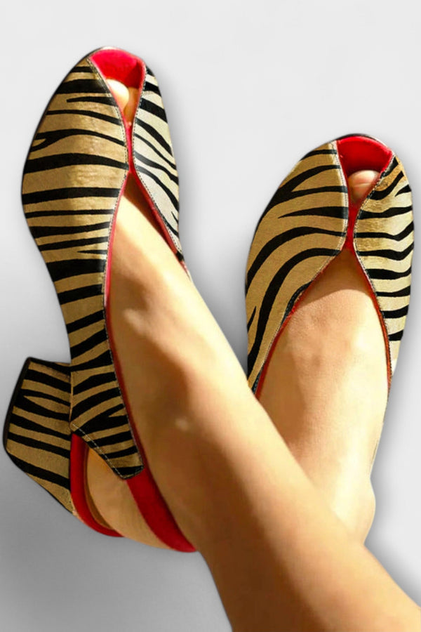 Catherine - Tacones Anchos en Color Caqui