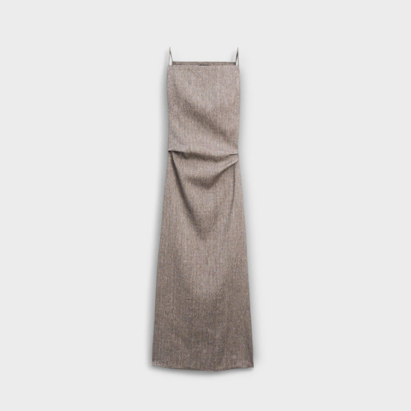 Clara - Vestido maxi fluido de mezcla de lino