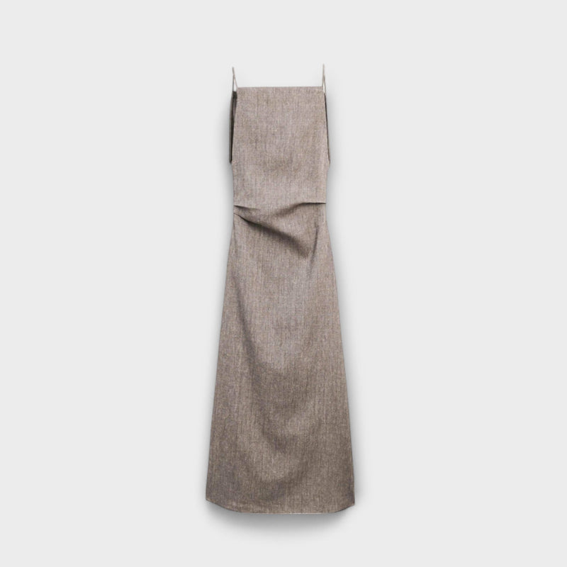 Clara - Vestido maxi fluido de mezcla de lino