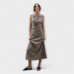 Clara - Vestido maxi fluido de mezcla de lino