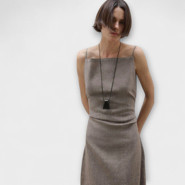 Clara - Vestido maxi fluido de mezcla de lino