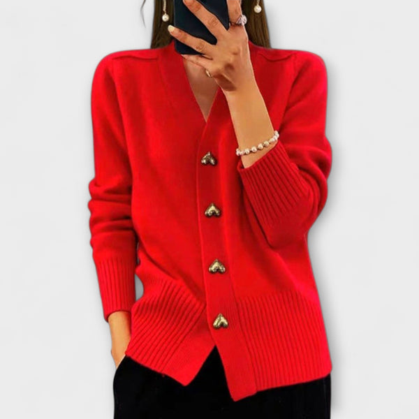 Marij – Suéter de mujer con escote en V de estilo vintage