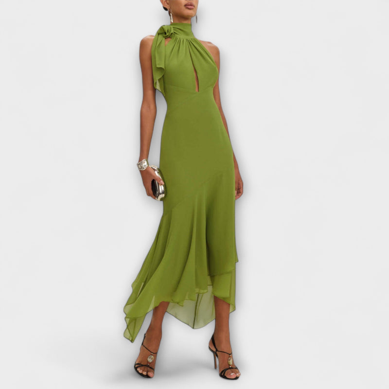 Elodie - Elegante vestido maxi asimétrico