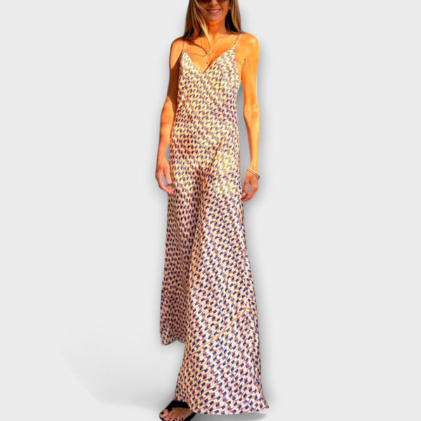Tove - Elegante vestido maxi con estampado geométrico