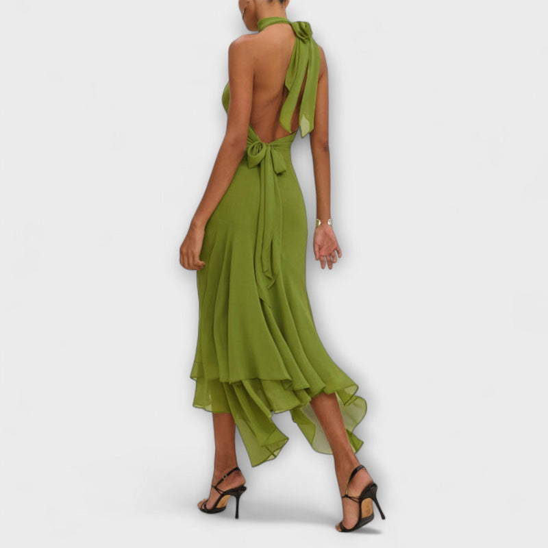 Elodie - Elegante vestido maxi asimétrico
