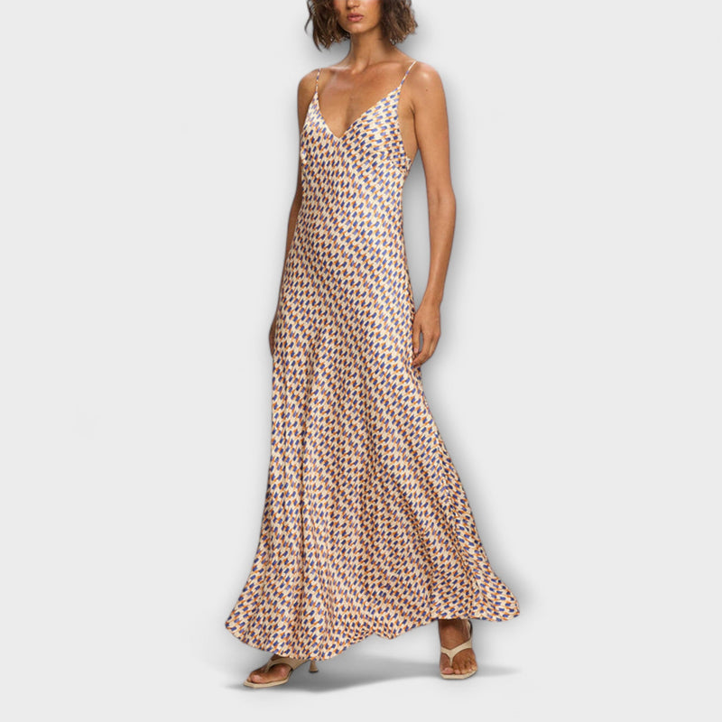 Tove - Elegante vestido maxi con estampado geométrico