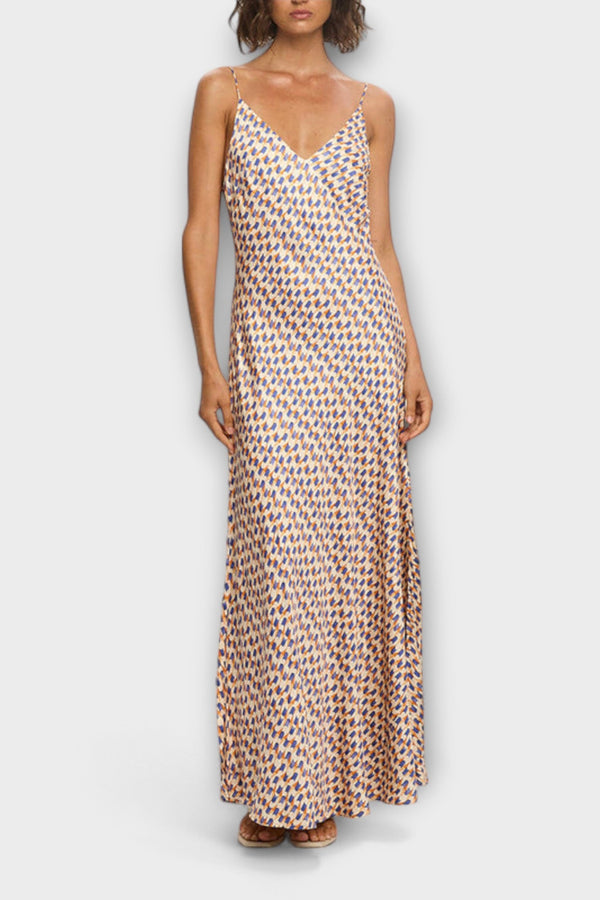 Tove - Elegante vestido maxi con estampado geométrico
