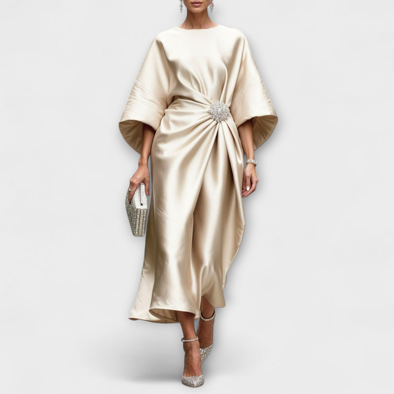 Vestido Largo de Satén Brillante Luxe
