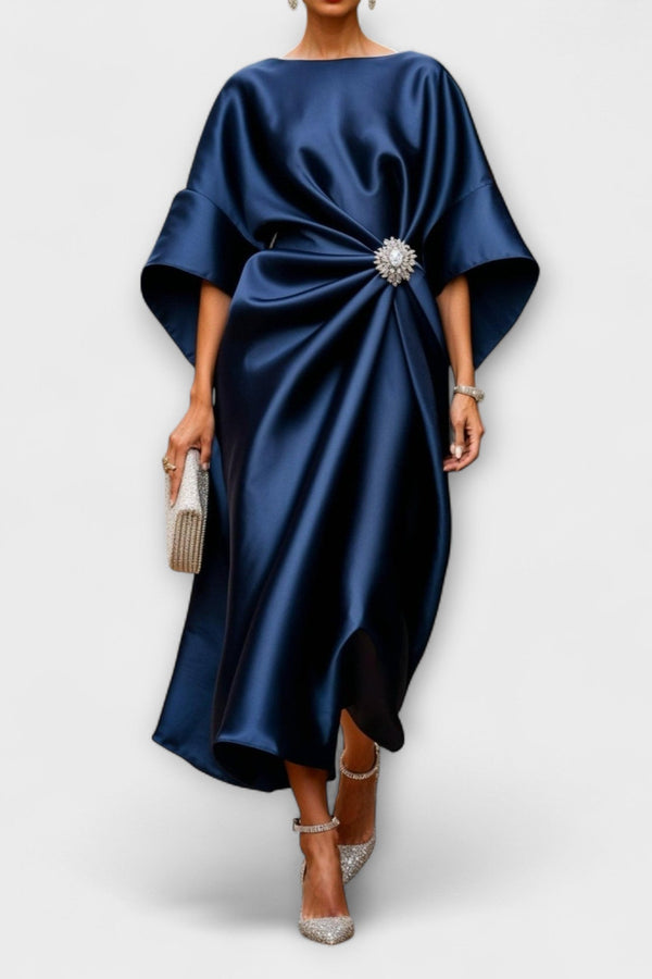 Vestido Largo de Satén Brillante Luxe