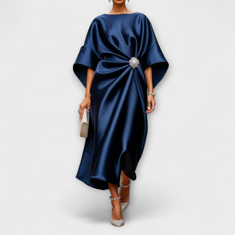 Vestido Largo de Satén Brillante Luxe