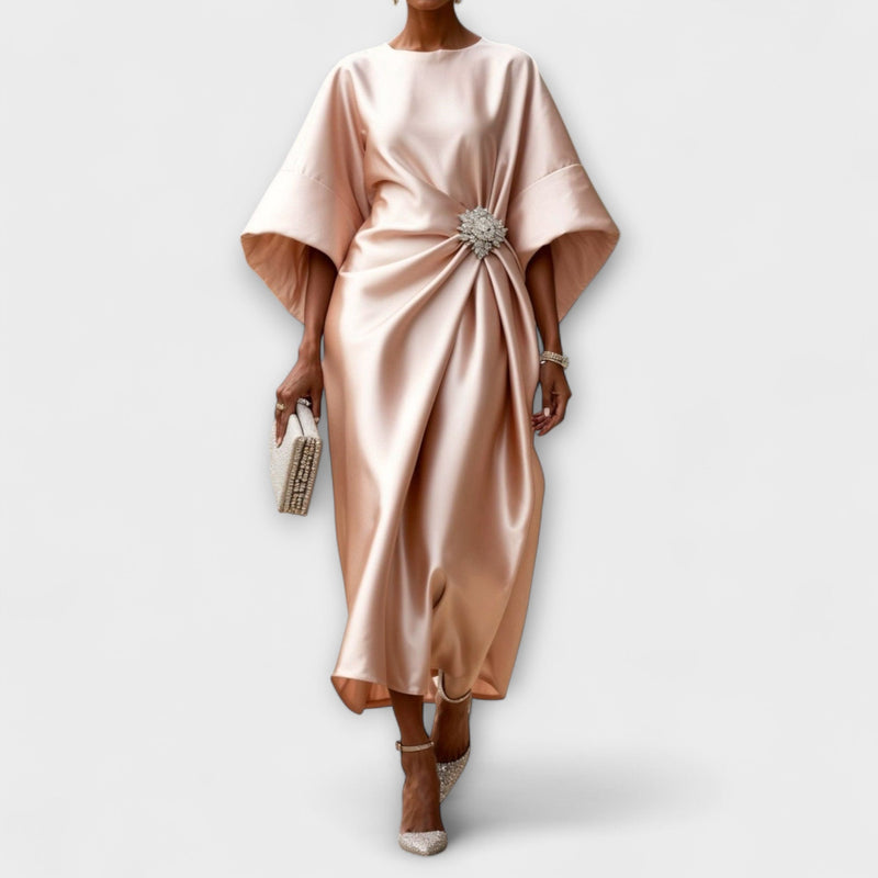 Vestido Largo de Satén Brillante Luxe