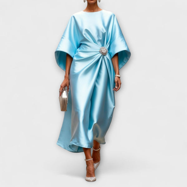 Vestido Largo de Satén Brillante Luxe