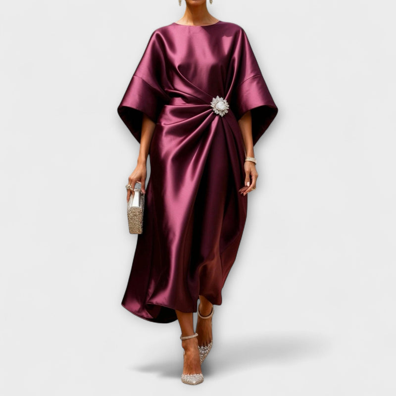Vestido Largo de Satén Brillante Luxe