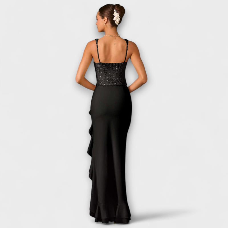 Bella - Vestido de Corsé de Satén con Volantes