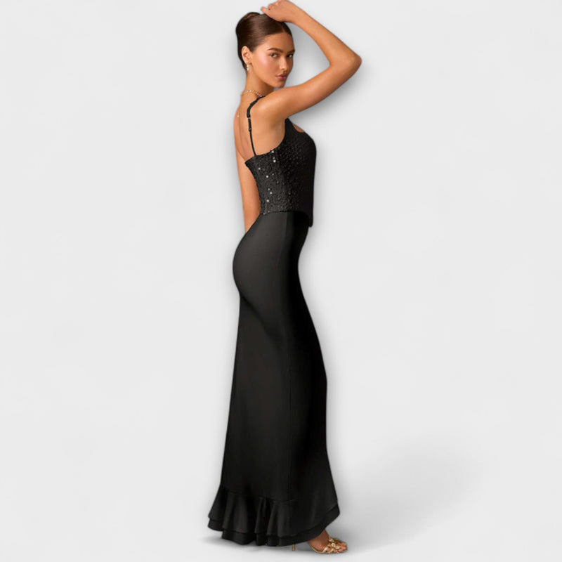 Bella - Vestido de Corsé de Satén con Volantes