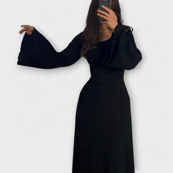 Jocelyn - Elegante vestido de punto con detalle en la cintura