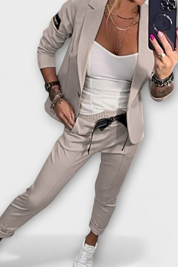 Malou - Conjunto coordinado de top, chaqueta y pantalón