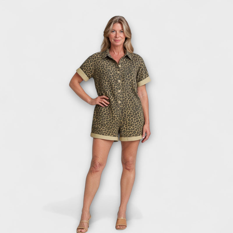 Nonette - Mono de camisa con estampado de leopardo