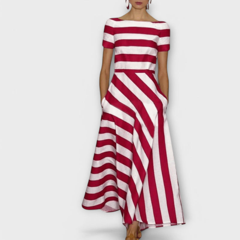 Janell - vestido maxi a rayas