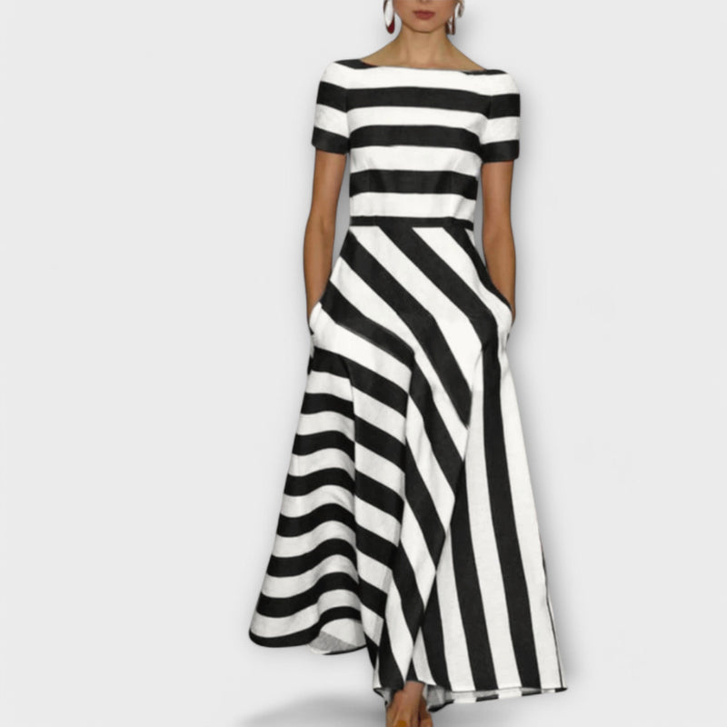 Janell - vestido maxi a rayas