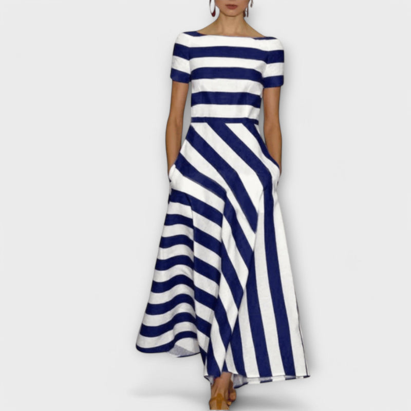 Janell - vestido maxi a rayas