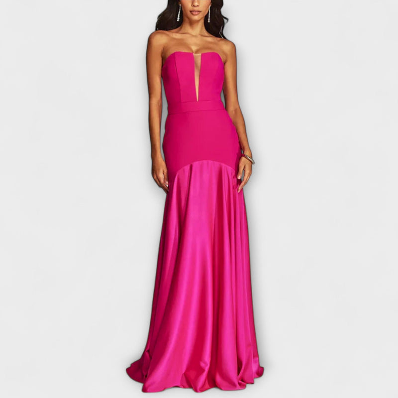 Vada - Vestido Maxi sin hombros con escote en V