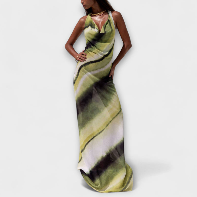 Vestido Maxi Clásico Tie-Dye con Gradiente