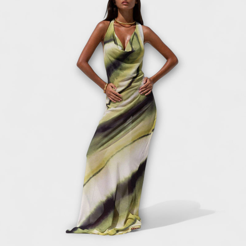 Vestido Maxi Clásico Tie-Dye con Gradiente