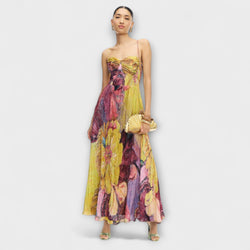Kiara - Vestido maxi con vibrante estampado Ikat