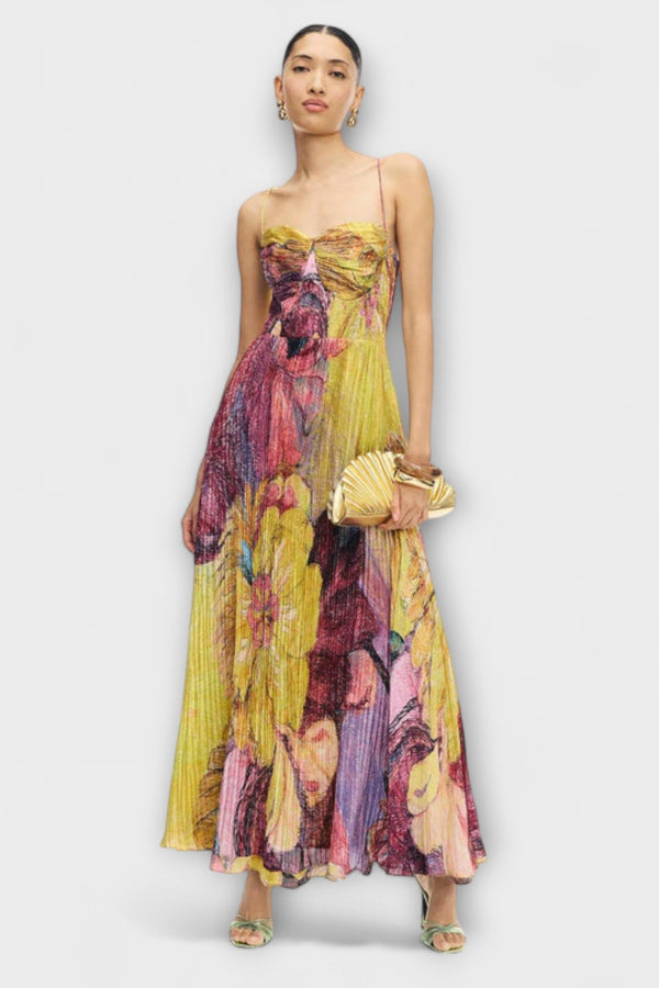 Kiara - Vestido maxi con vibrante estampado Ikat