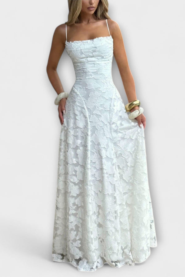 Emberly - Elegante vestido maxilargo de jacquard