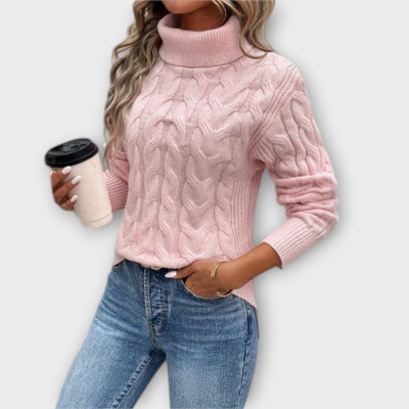 Amelia – Elegante suéter de cuello alto de punto