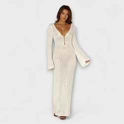 Anne - Vestido de Playa Luna Blanco