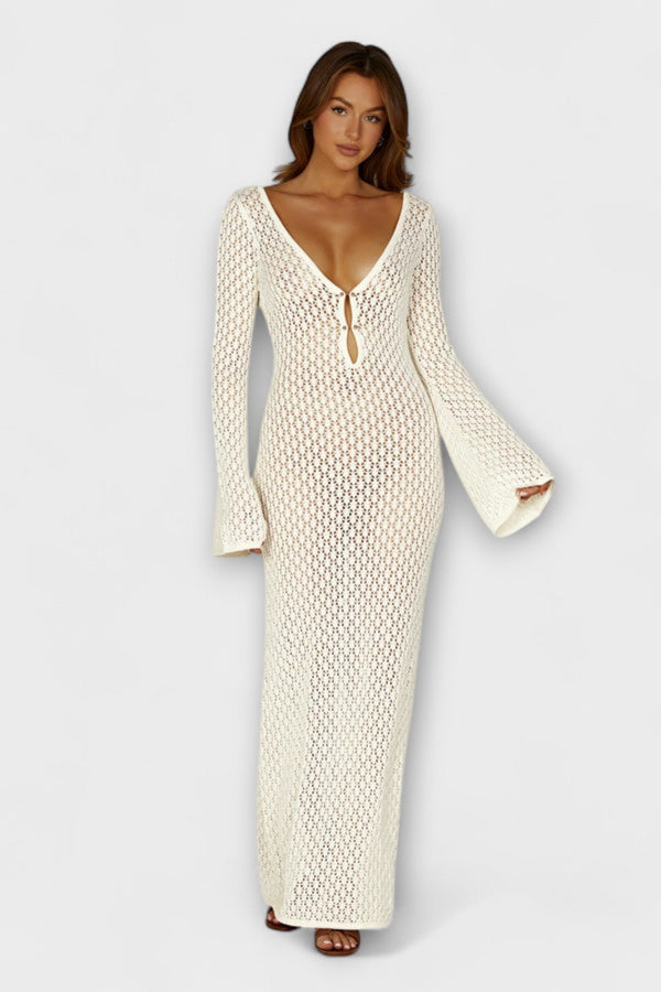 Anne - Vestido de Playa Luna Blanco