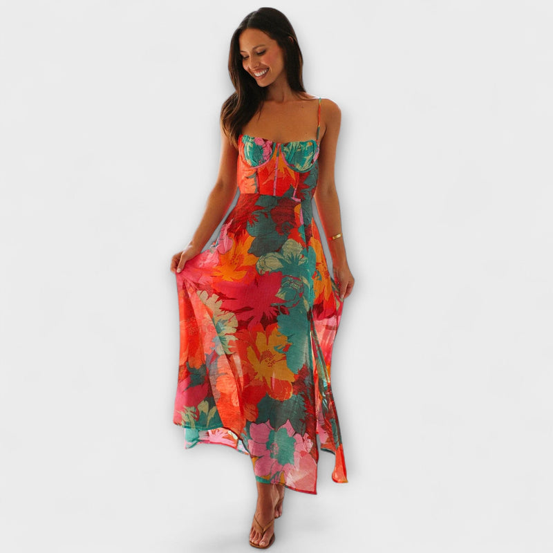 Audrey - Vestido de tirantes con estampado floral para mujeres - Elegante y Seductor