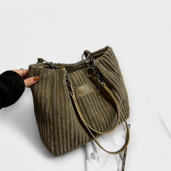 Bolso de hombro de terciopelo suave