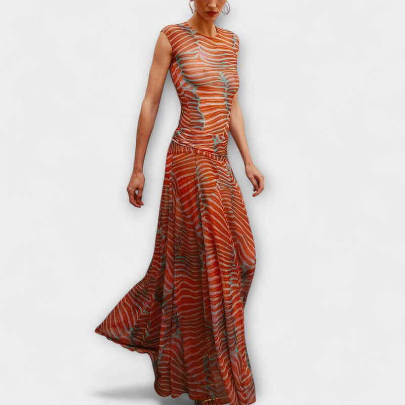 Phoenix - Body de Malla con Ondas Brillantes