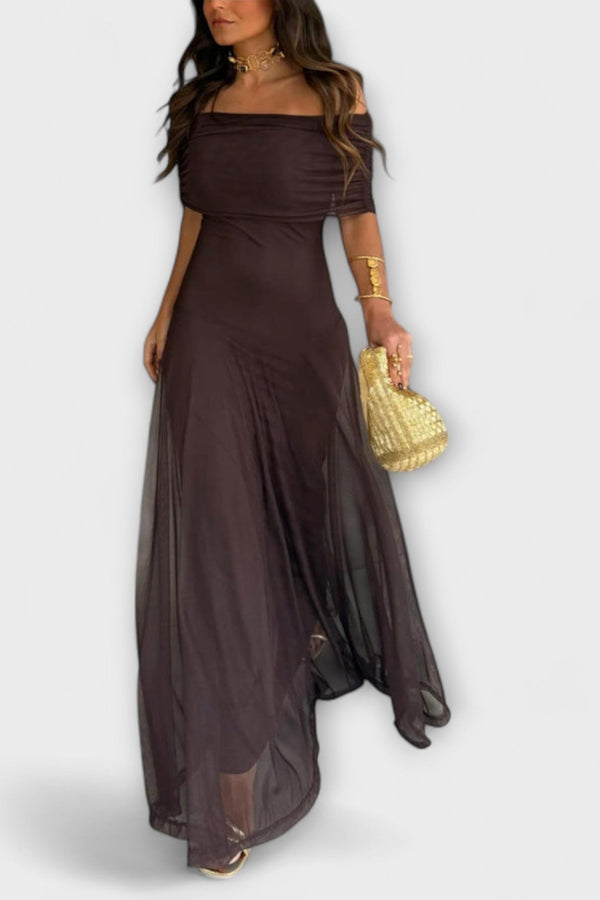 Meadow - Toledo Vestido Maxi de Malla con Un Hombro