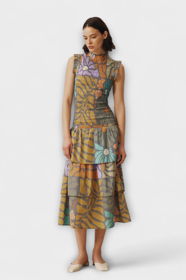Vestido Midi Botánico Multicolor