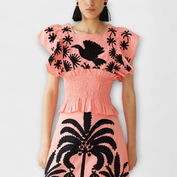 Amy - Elegante vestido de palmeras