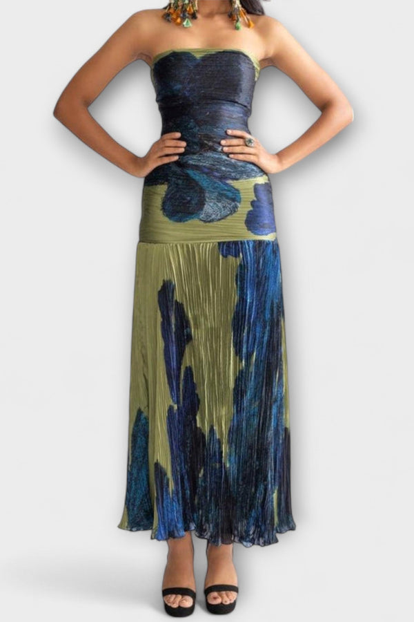 Noelle - Vestido Midi Sin Tirantes