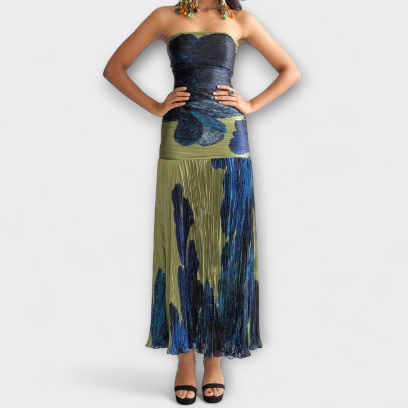 Noelle - Vestido Midi Sin Tirantes