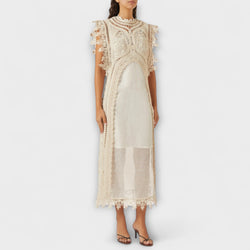 Mira - Vestido Maxicó de Organza Trenzado