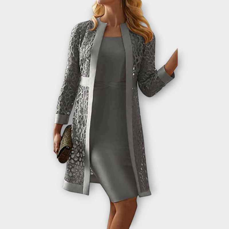 Runa - Elegante vestido de encaje de dos piezas