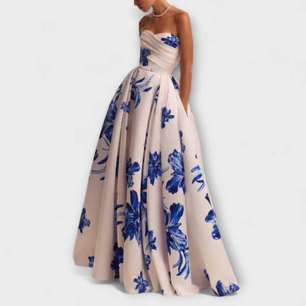 Rosalie - Elegante vestido maxi de flores con hombros al descubierto