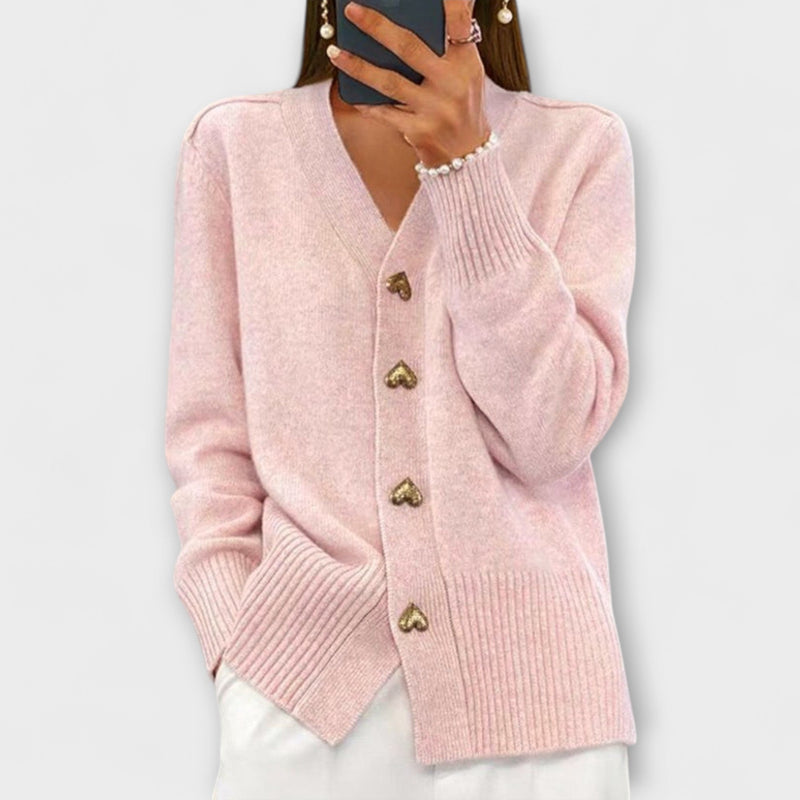 Marij – Suéter de mujer con escote en V de estilo vintage