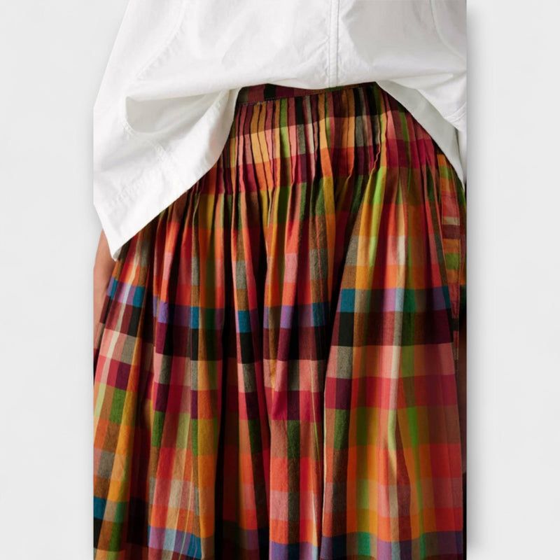 Emilia - Falda plisada a rayas multicolores